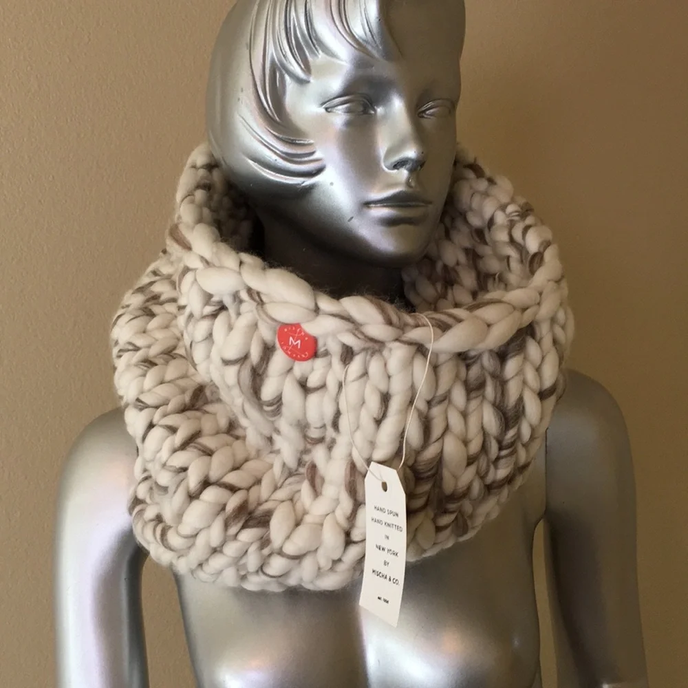 MISCHA LAMPERT LARGE SNOOD WHITE/MARBLE